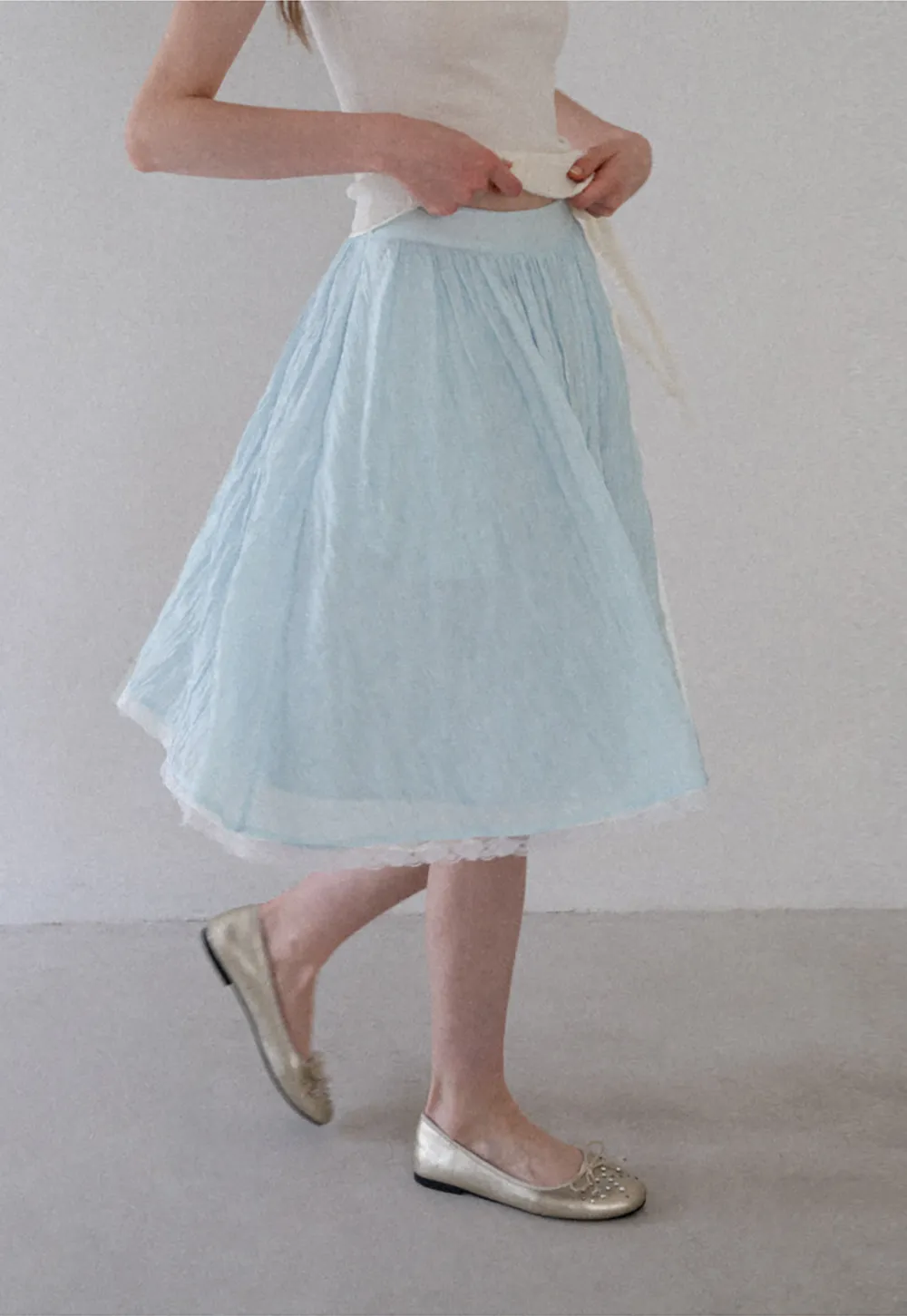 Lace Trim A Line Skirt