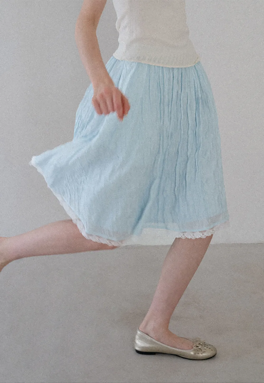 Lace Trim A Line Skirt
