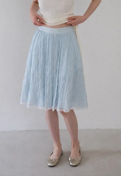 Lace Trim A Line Skirt