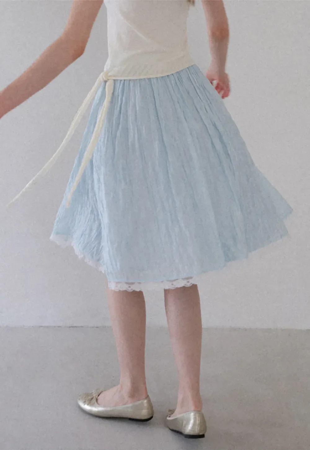 Lace Trim A Line Skirt