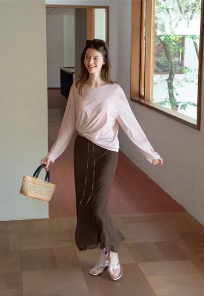 Flowy Maxi Skirt with Drawstring Waist