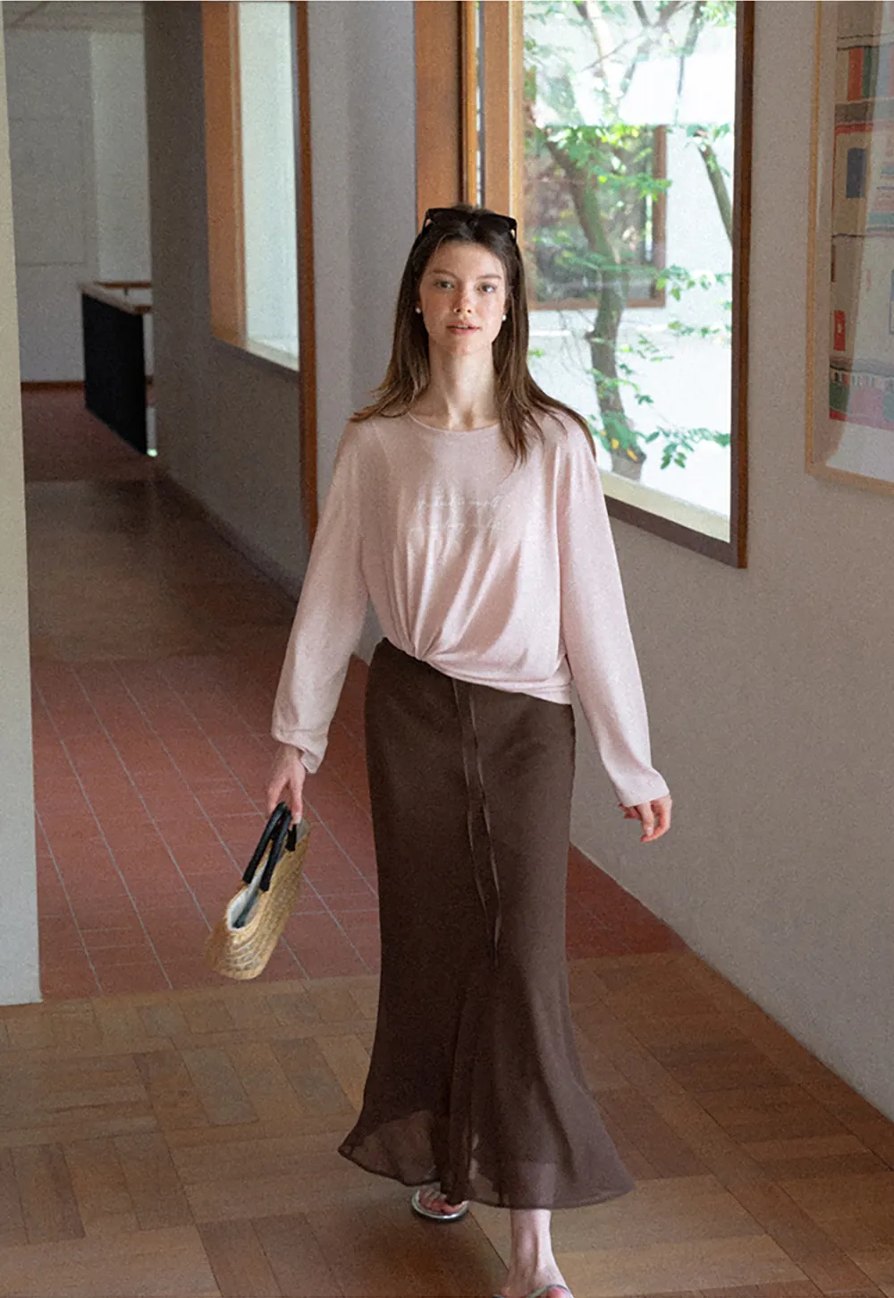 Flowy Maxi Skirt with Drawstring Waist