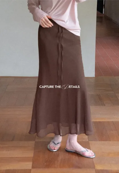 Flowy Maxi Skirt with Drawstring Waist