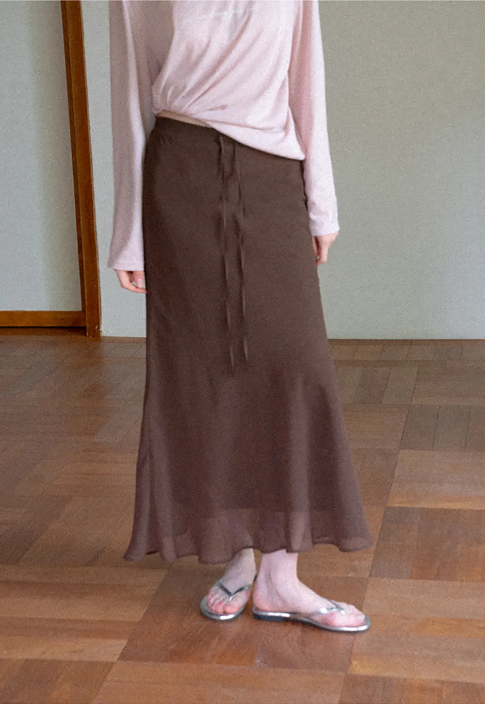Flowy Maxi Skirt with Drawstring Waist