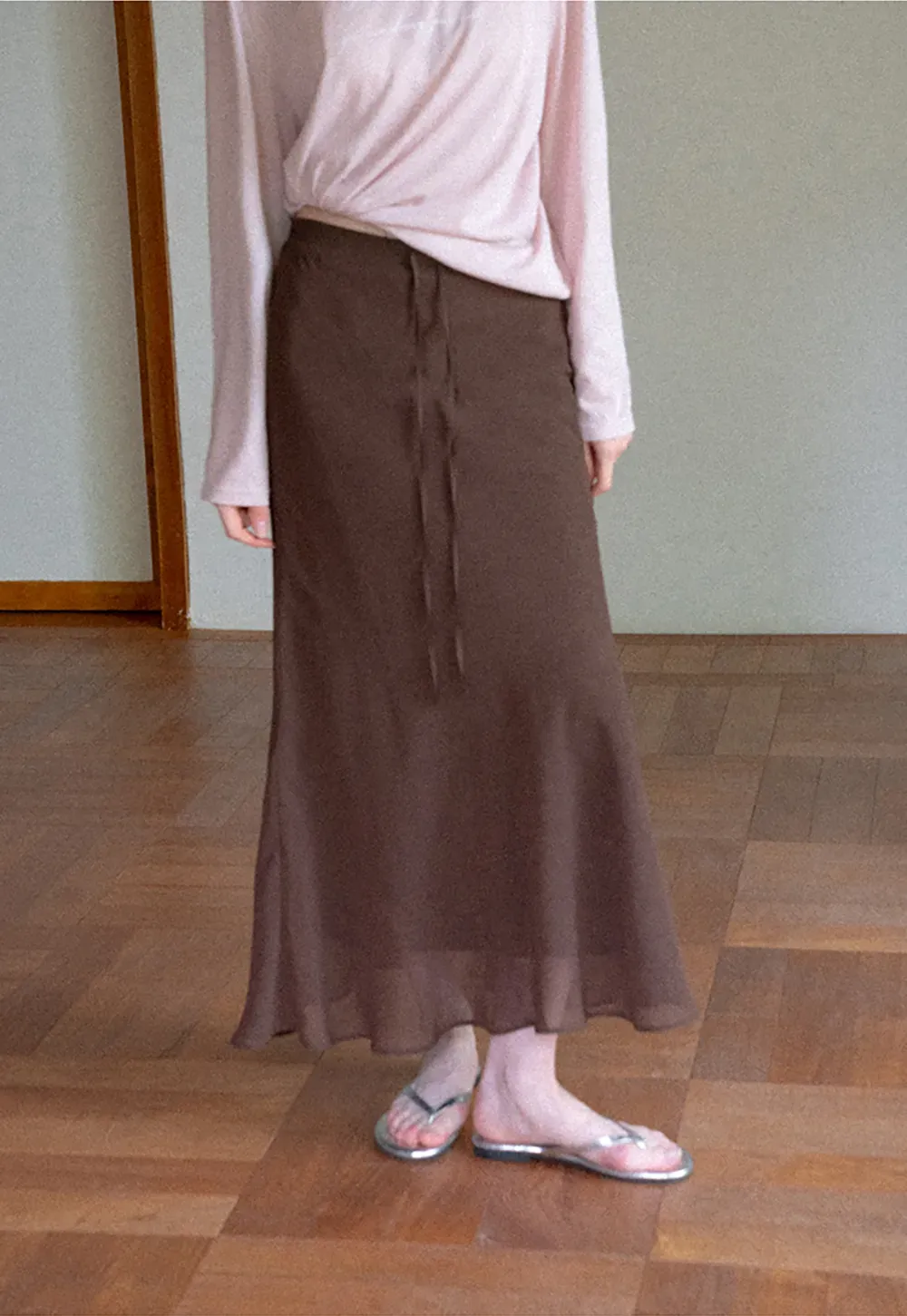 Flowy Maxi Skirt with Drawstring Waist