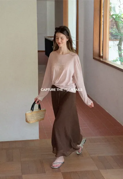 Flowy Maxi Skirt with Drawstring Waist