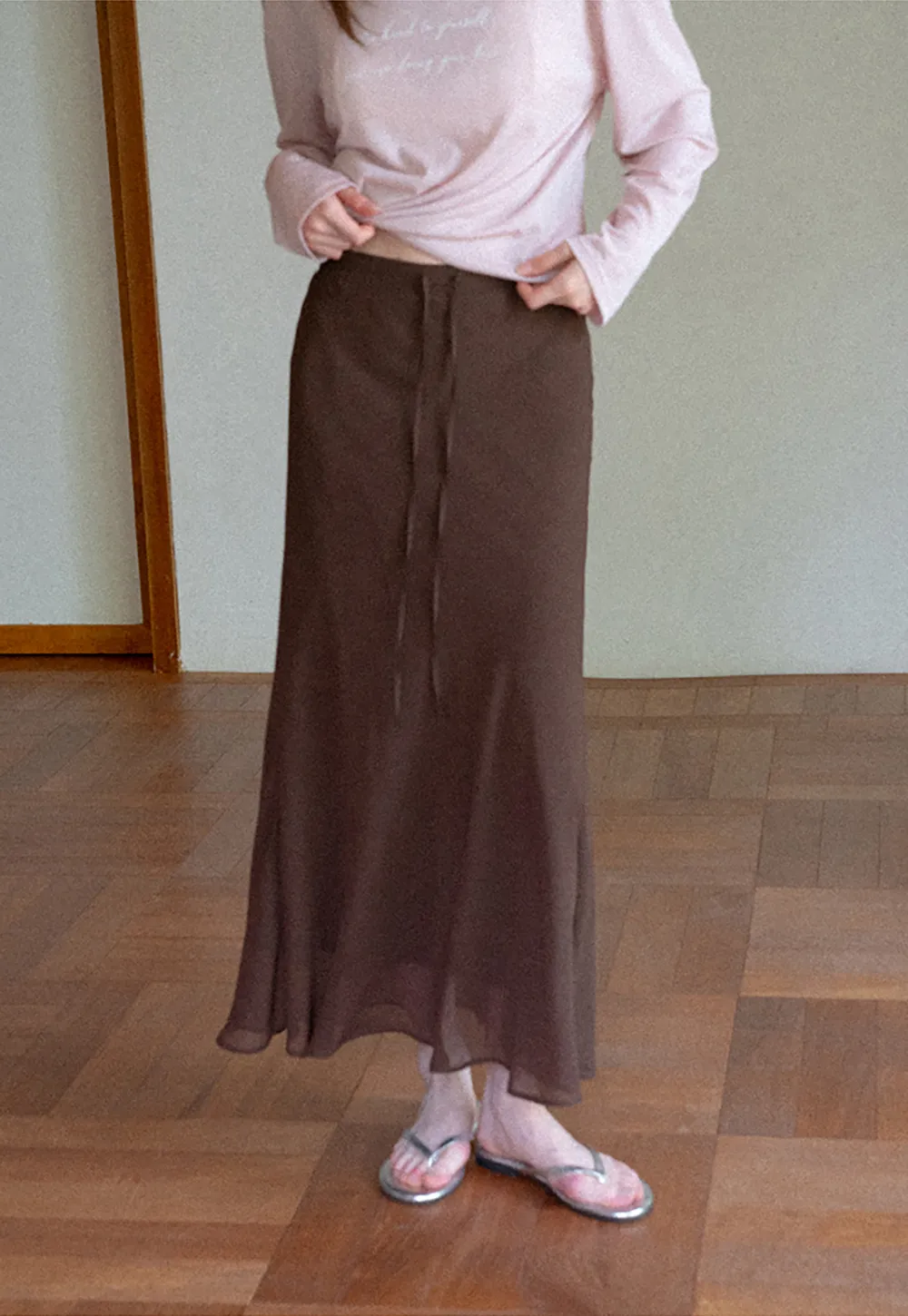 Flowy Maxi Skirt with Drawstring Waist