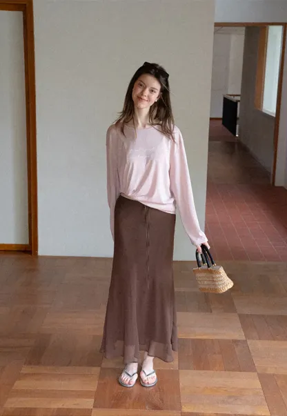 Flowy Maxi Skirt with Drawstring Waist