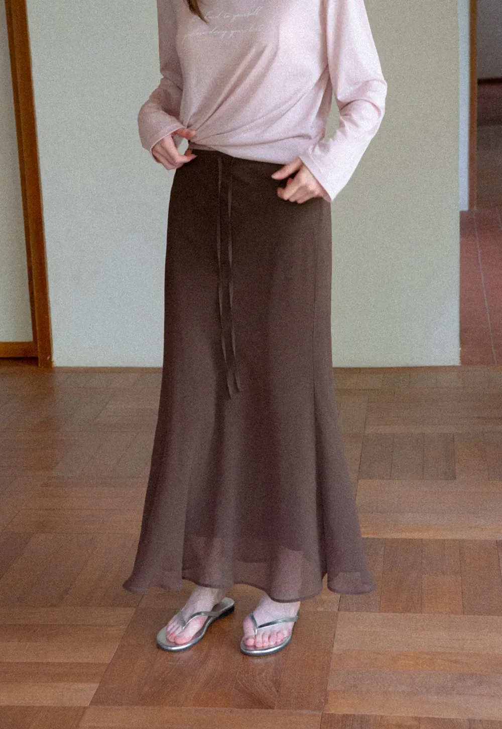 Flowy Maxi Skirt with Drawstring Waist