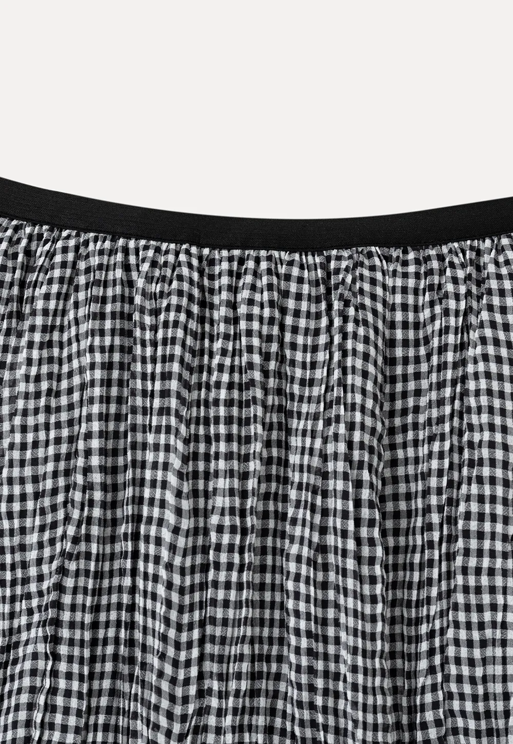 Pleated Gingham Midi Skirt