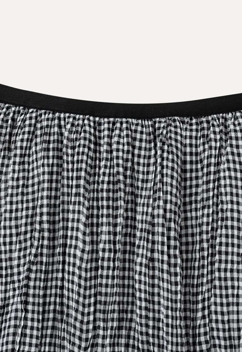 Pleated Gingham Midi Skirt
