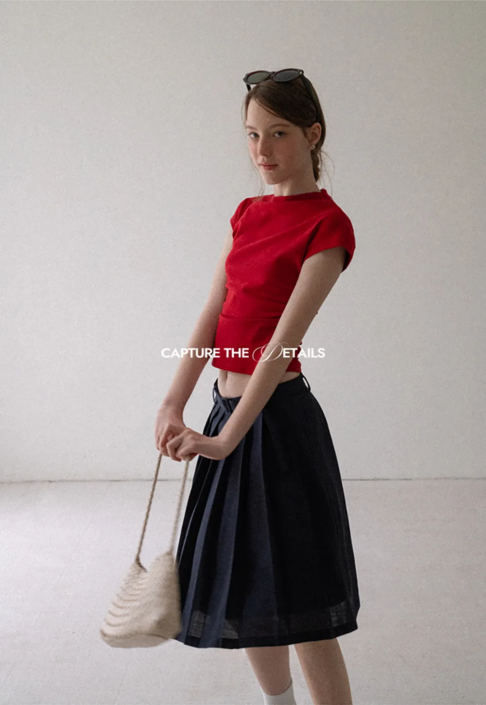 High Waist Pleated A Line Skirt