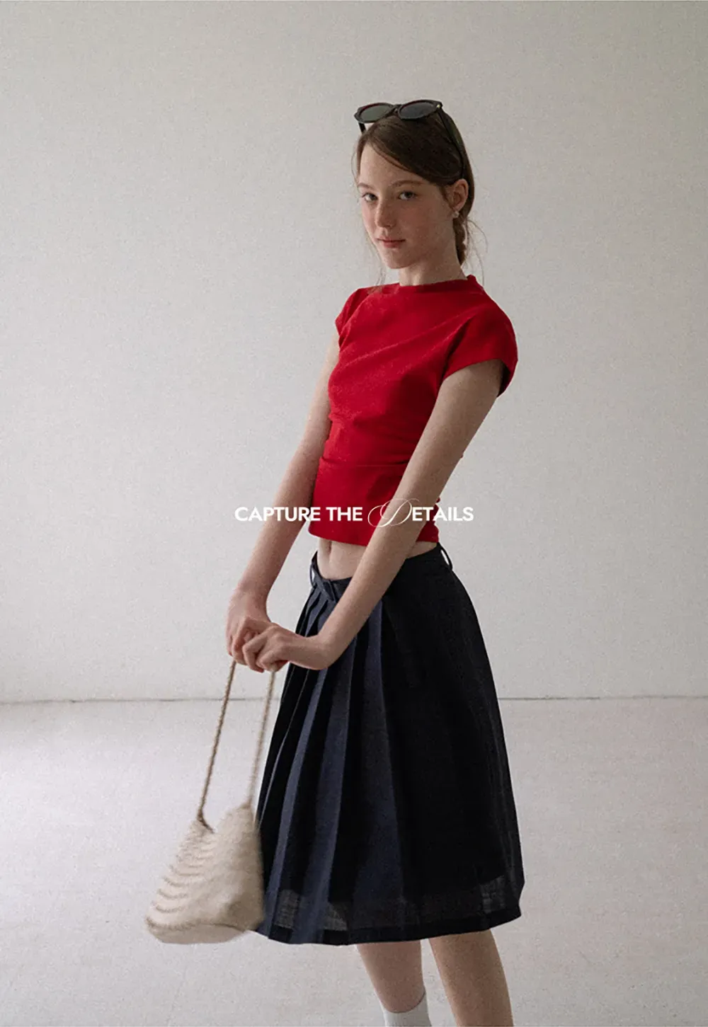 High Waist Pleated A Line Skirt