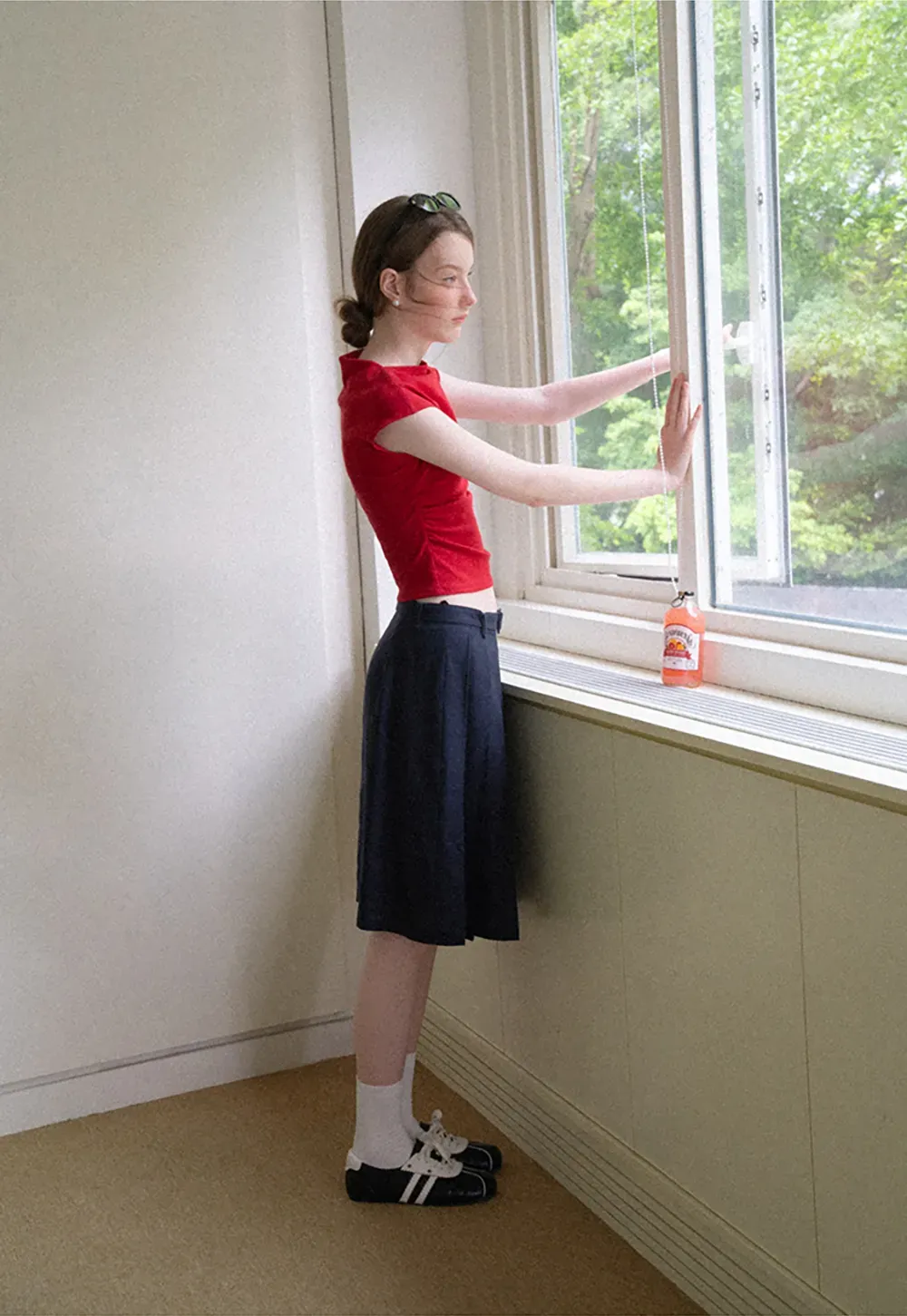 High Waist Pleated A Line Skirt
