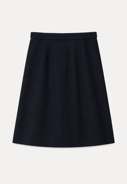 High Waist Pleated A Line Skirt