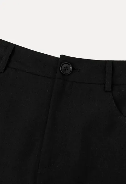 High Waist A-Line Skirt with Back Patch Pockets