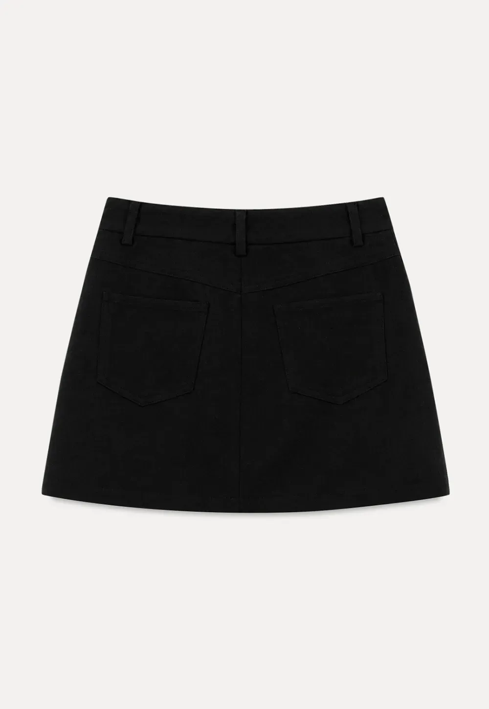 High Waist A-Line Skirt with Back Patch Pockets