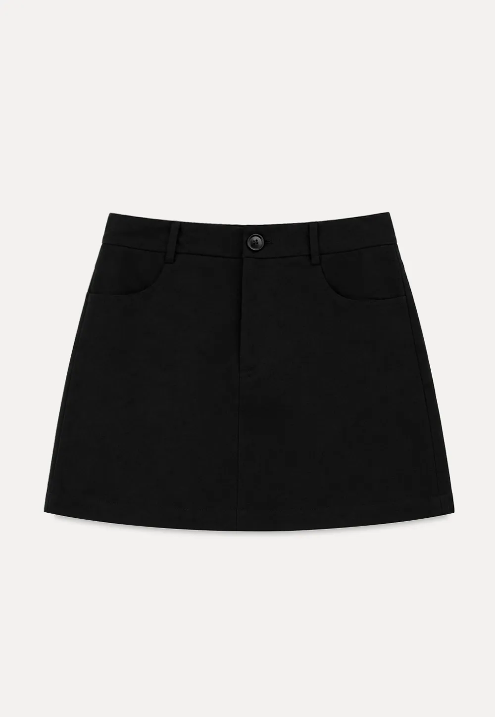 High Waist A-Line Skirt with Back Patch Pockets