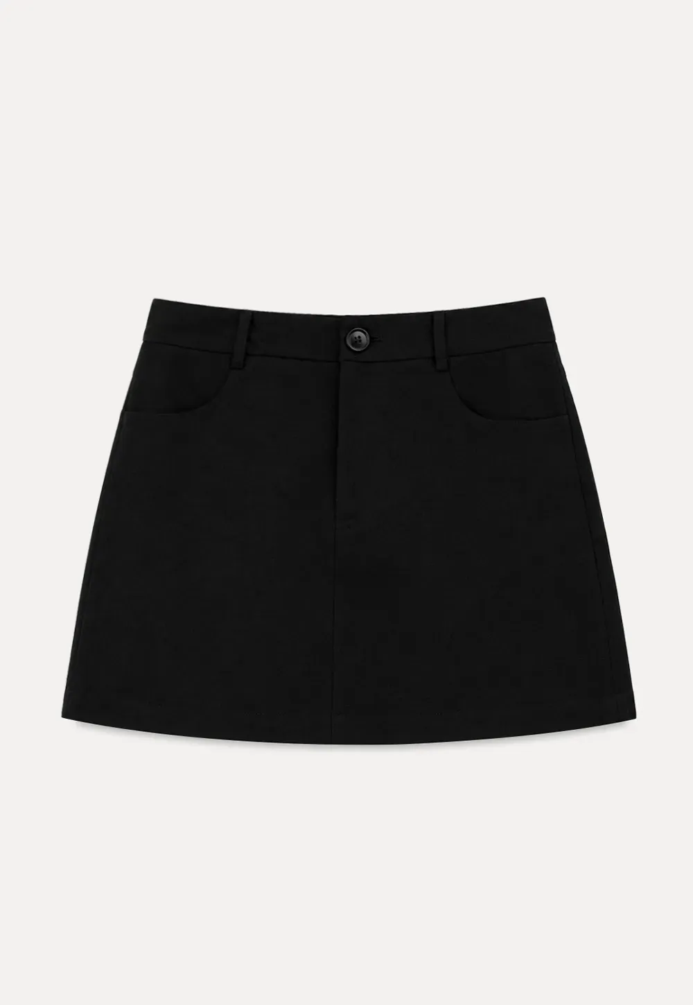 High Waist A-Line Skirt with Back Patch Pockets