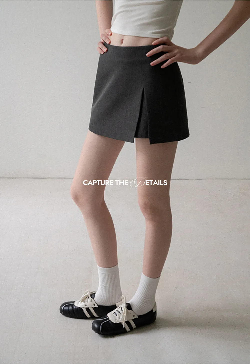 Asymmetrical Front Slit Mini Skirt