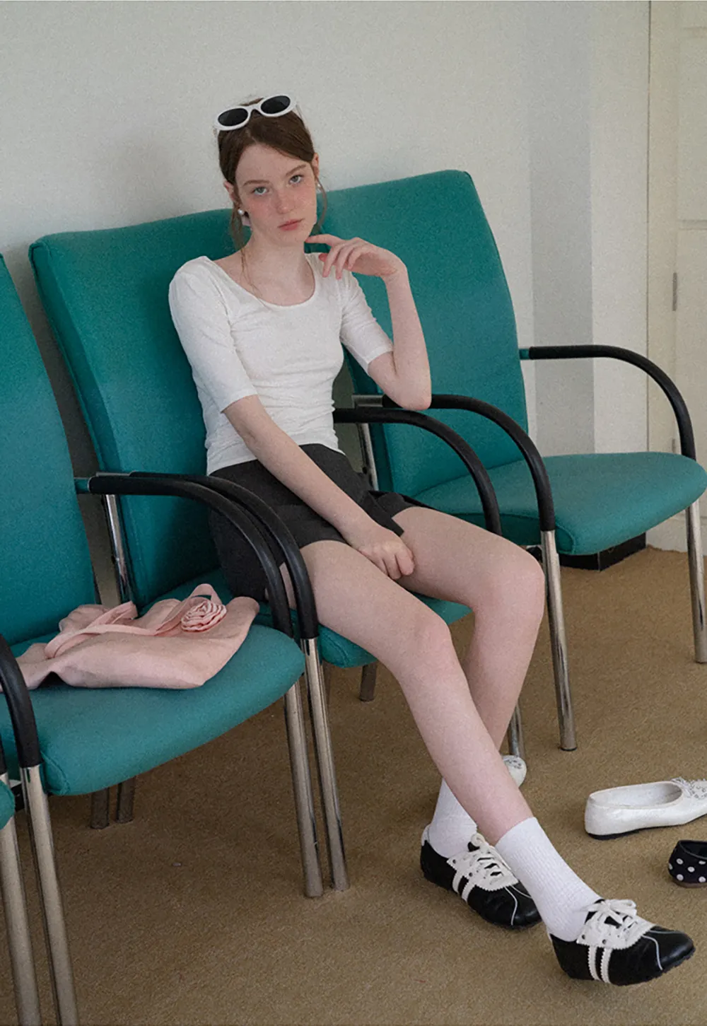 Asymmetrical Front Slit Mini Skirt