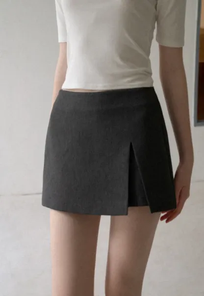 Asymmetrical Front Slit Mini Skirt