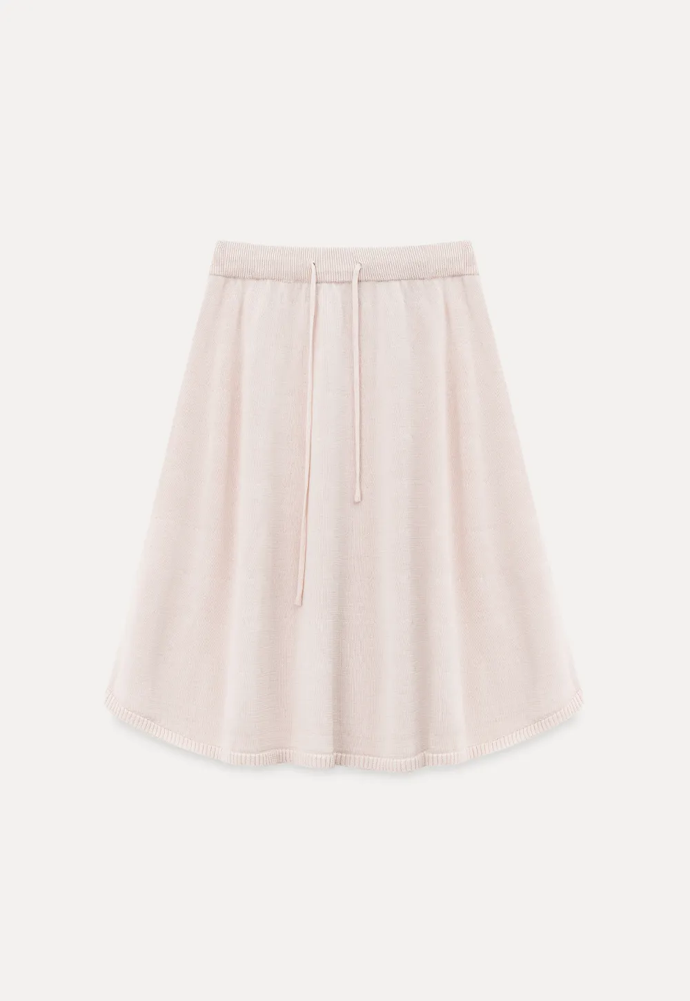 V Neck Short Sleeve Knit Top and A Line Skirt