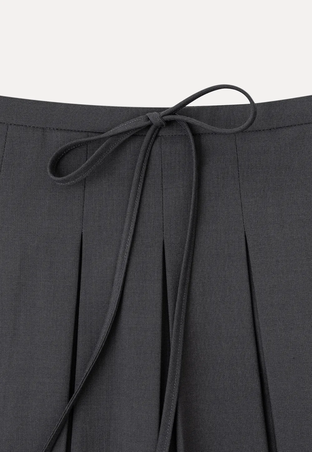 Pleated High Waist Drawstring Skirt