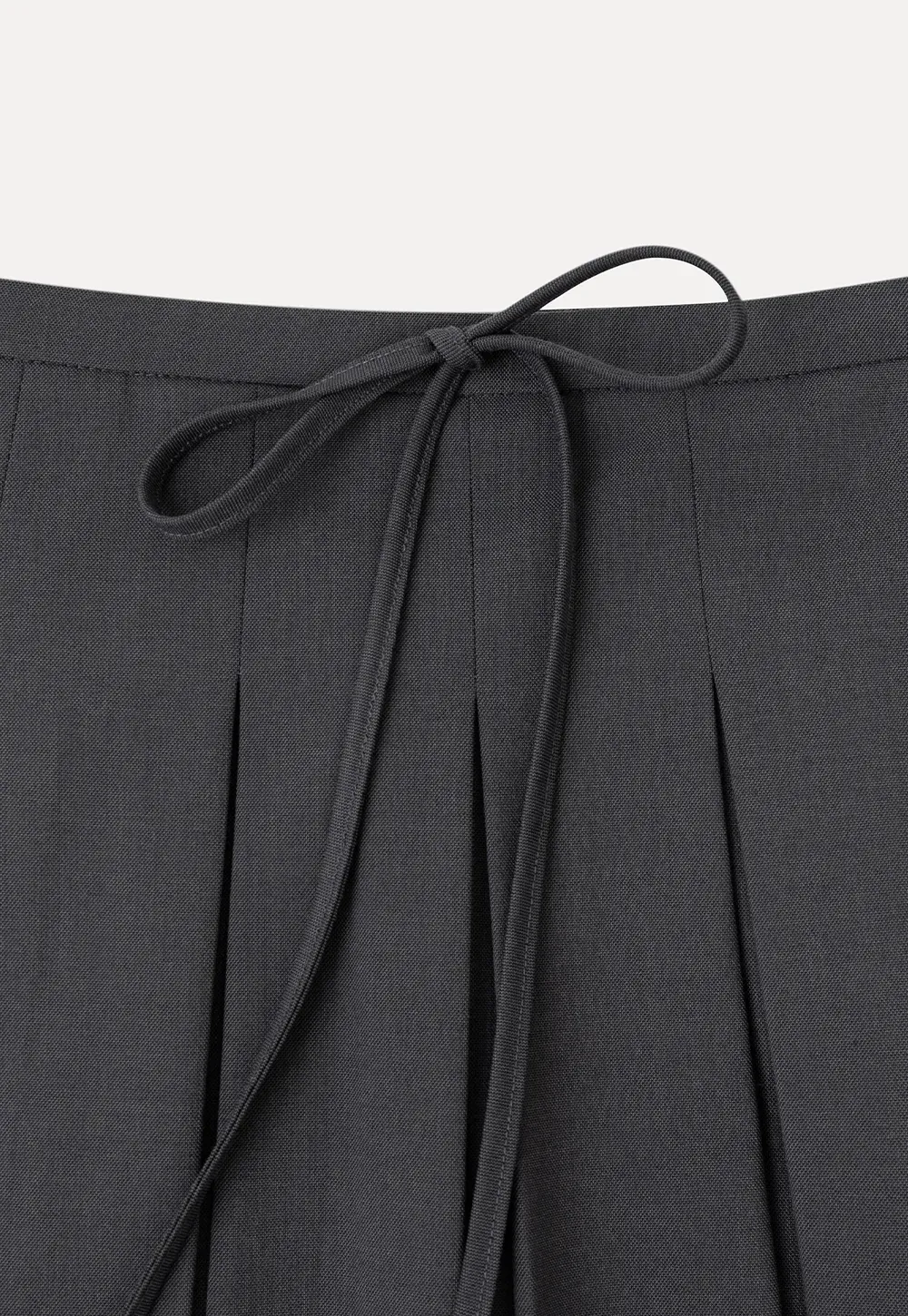 Pleated High Waist Drawstring Skirt