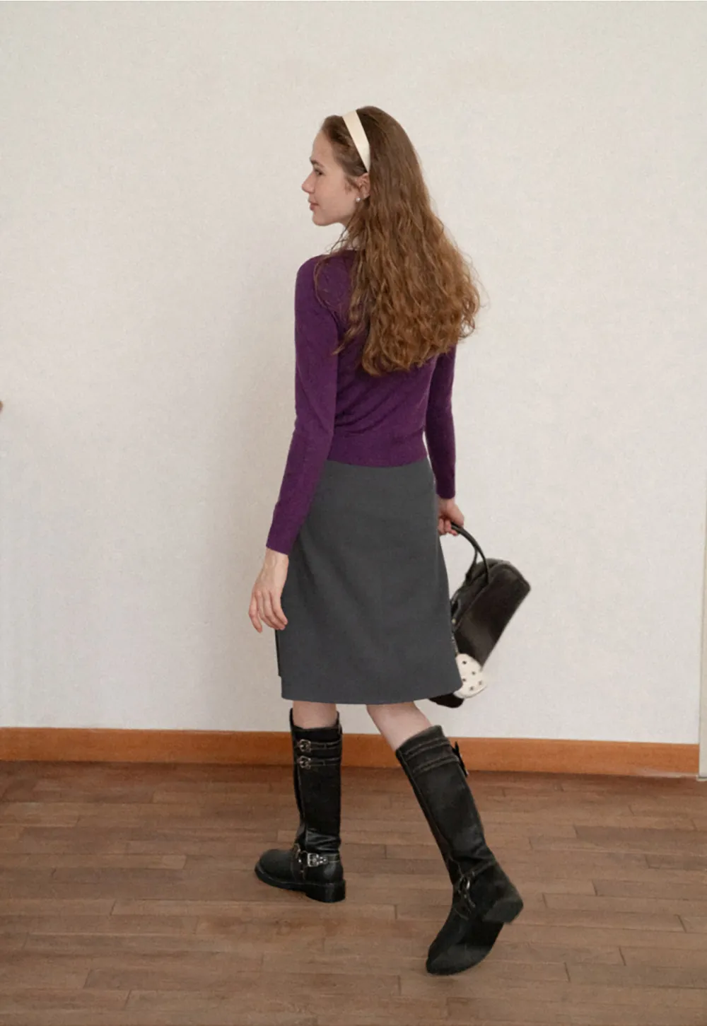 Pleated High Waist Drawstring Skirt