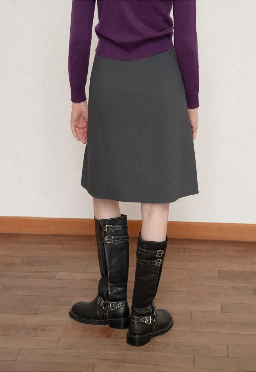 Pleated High Waist Drawstring Skirt
