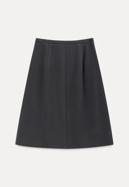 Pleated High Waist Drawstring Skirt