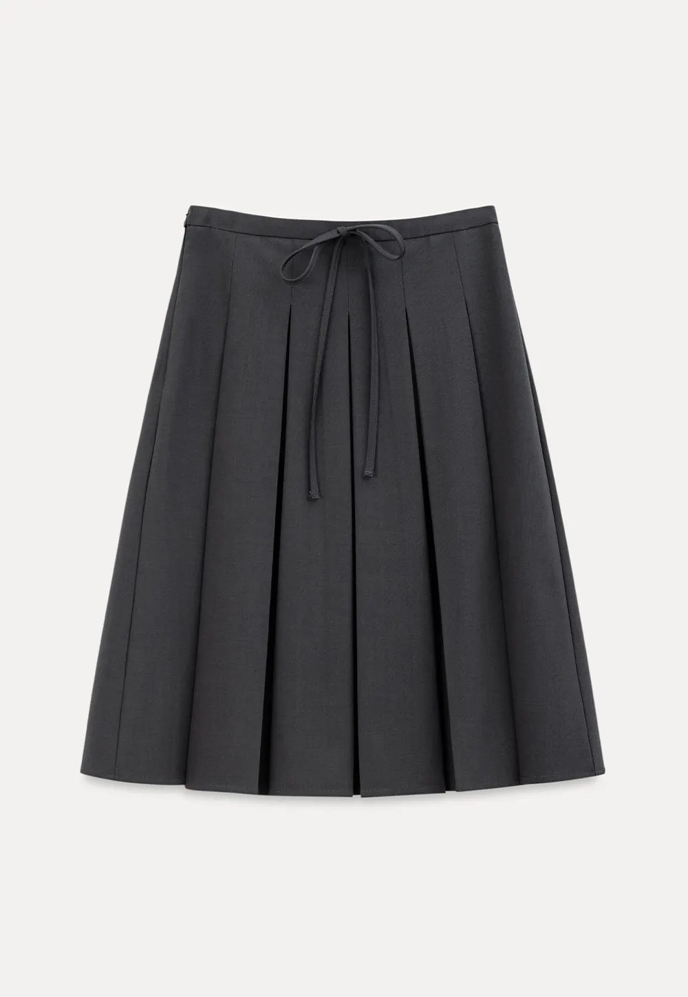 Pleated High Waist Drawstring Skirt