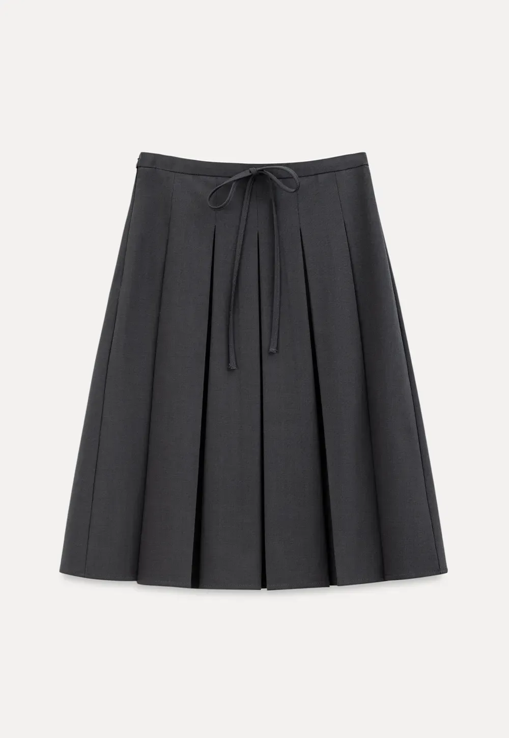 Pleated High Waist Drawstring Skirt