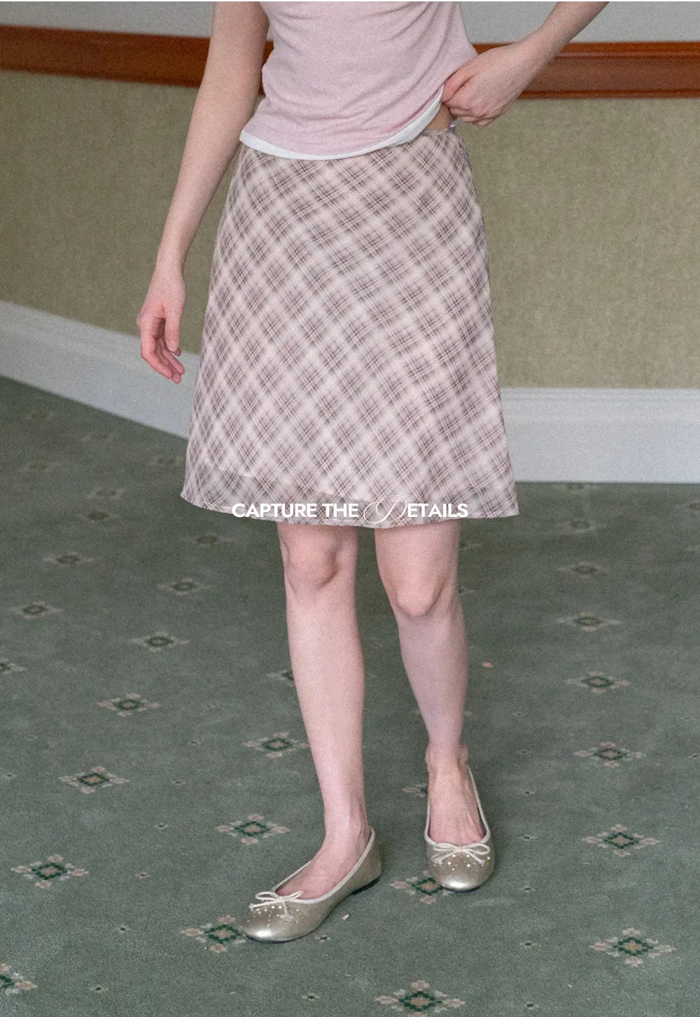 Plaid Print A Line Skirt