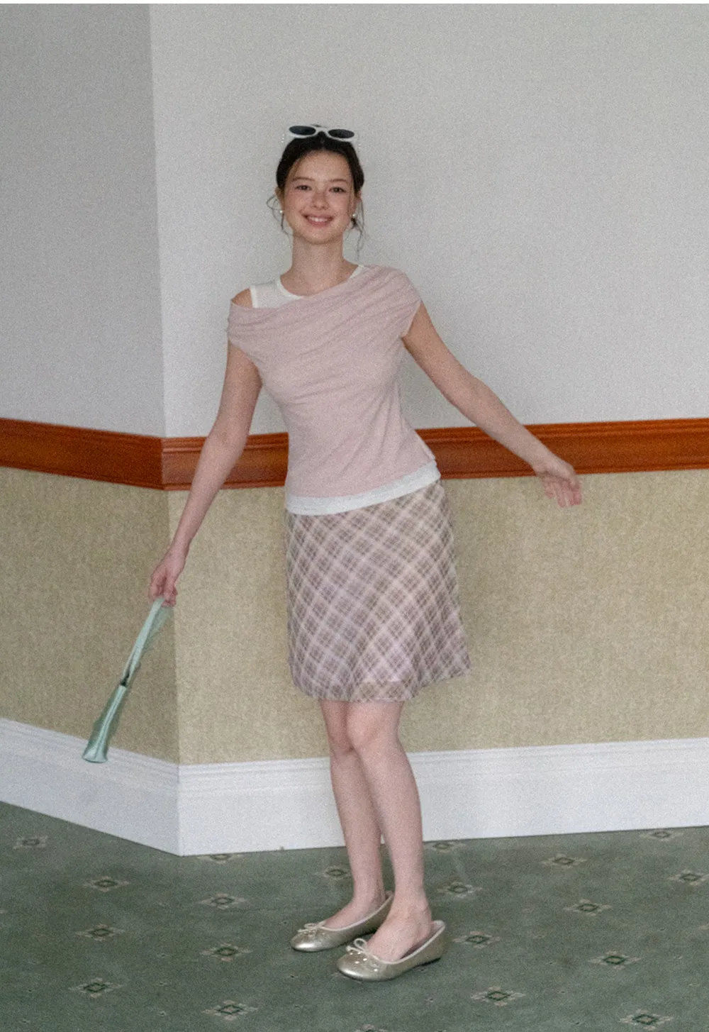 Plaid Print A Line Skirt