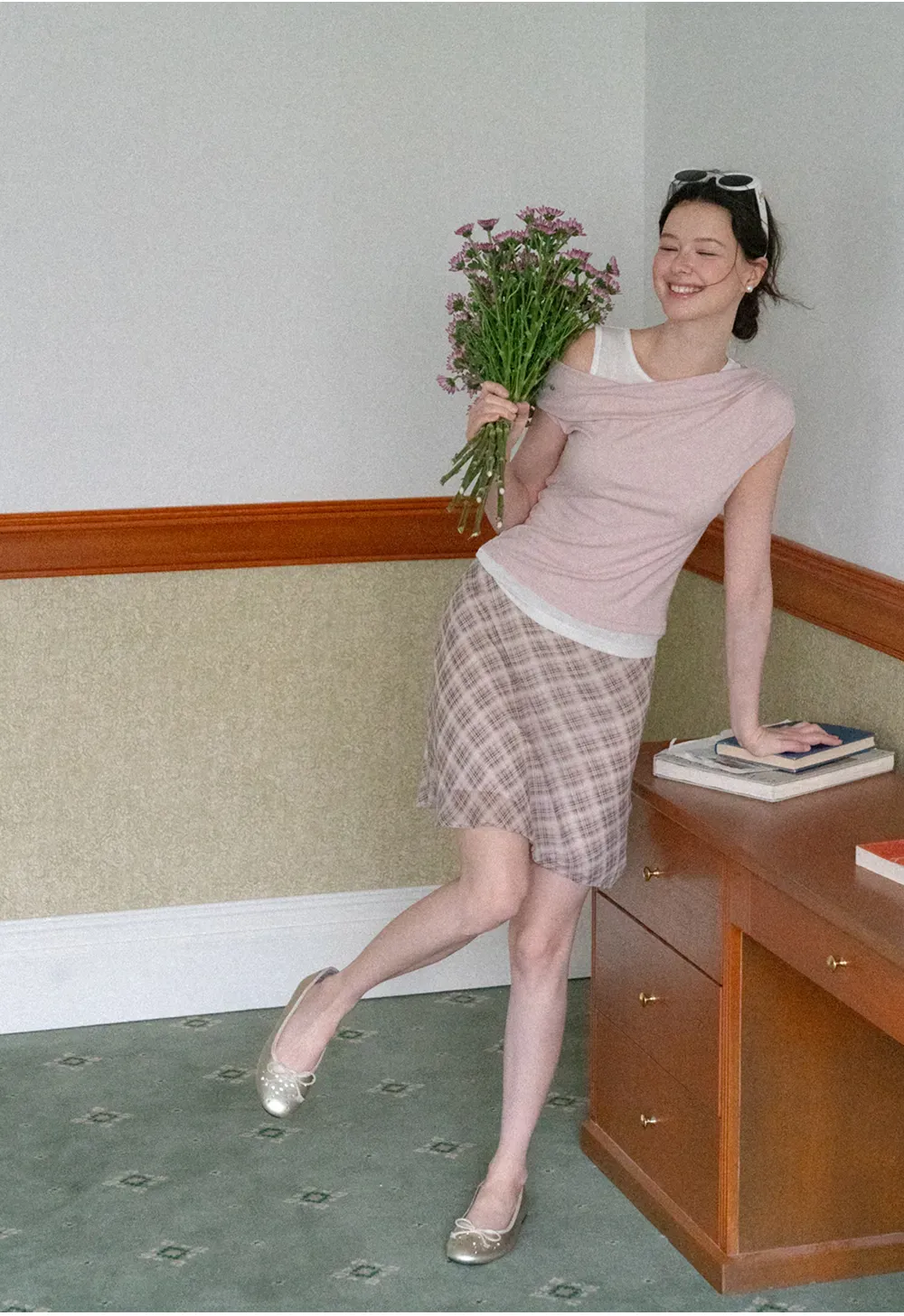 Plaid Print A Line Skirt