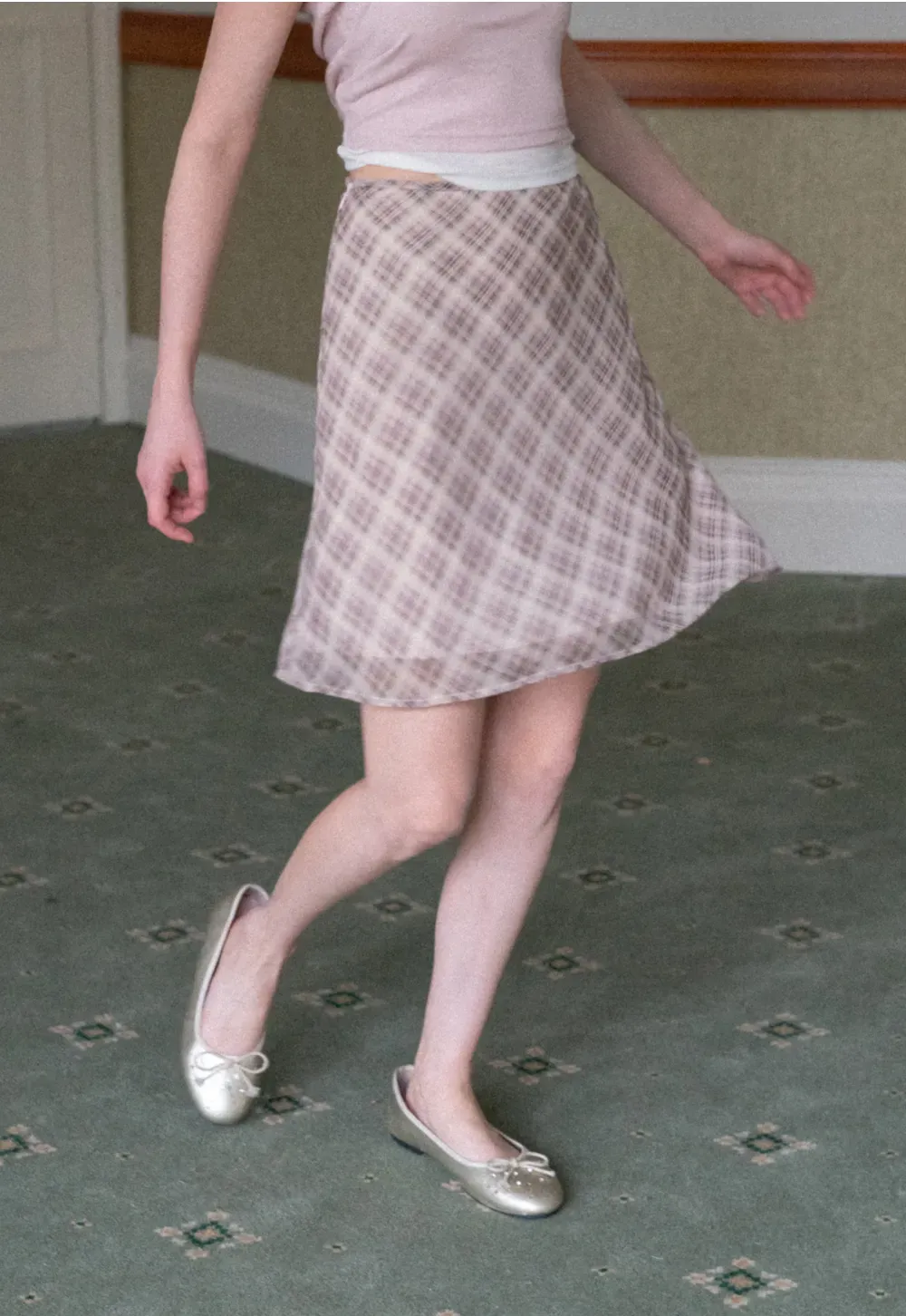 Plaid Print A Line Skirt