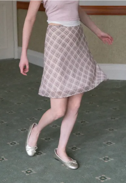 Plaid Print A Line Skirt