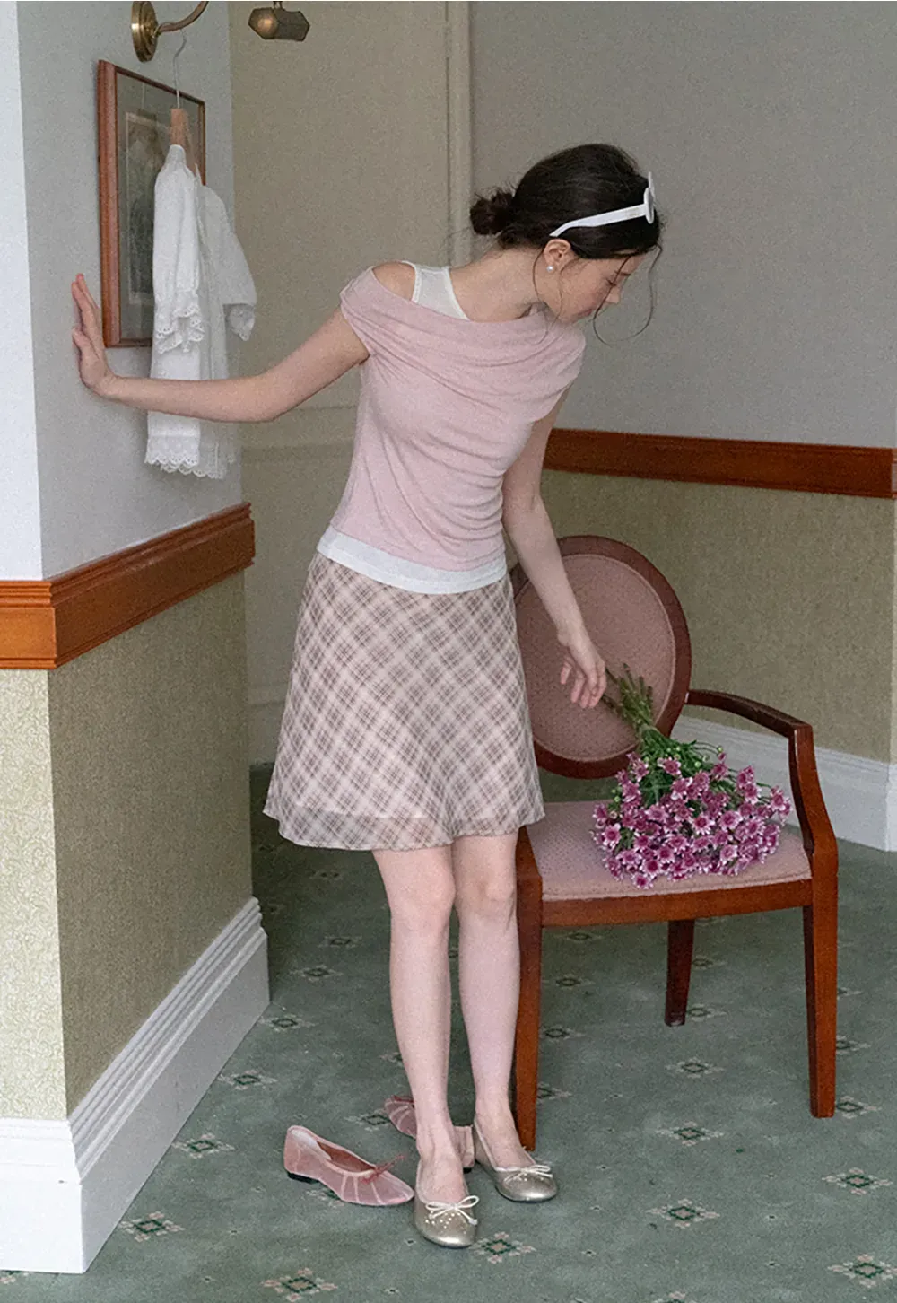 Plaid Print A Line Skirt
