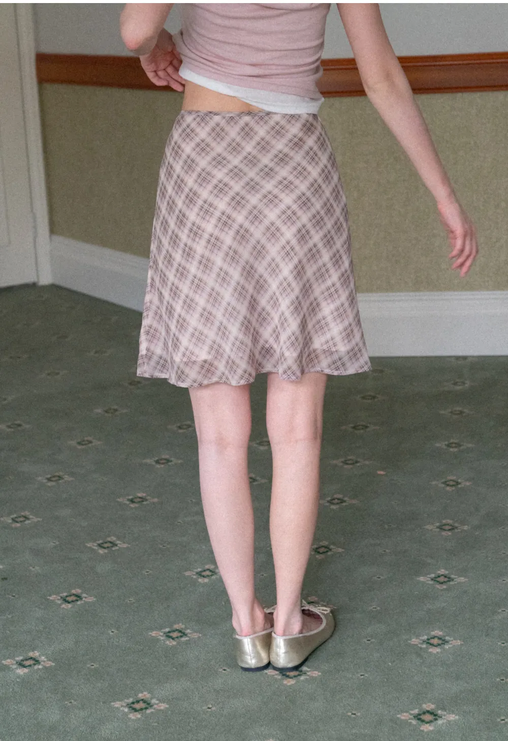 Plaid Print A Line Skirt
