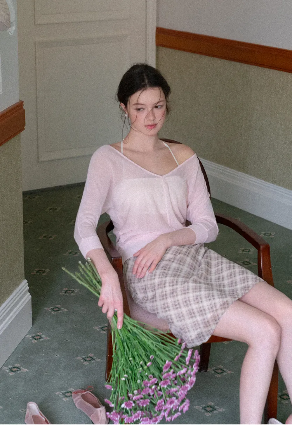Plaid Print A Line Skirt