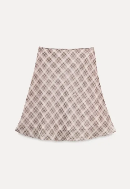 Plaid Print A Line Skirt