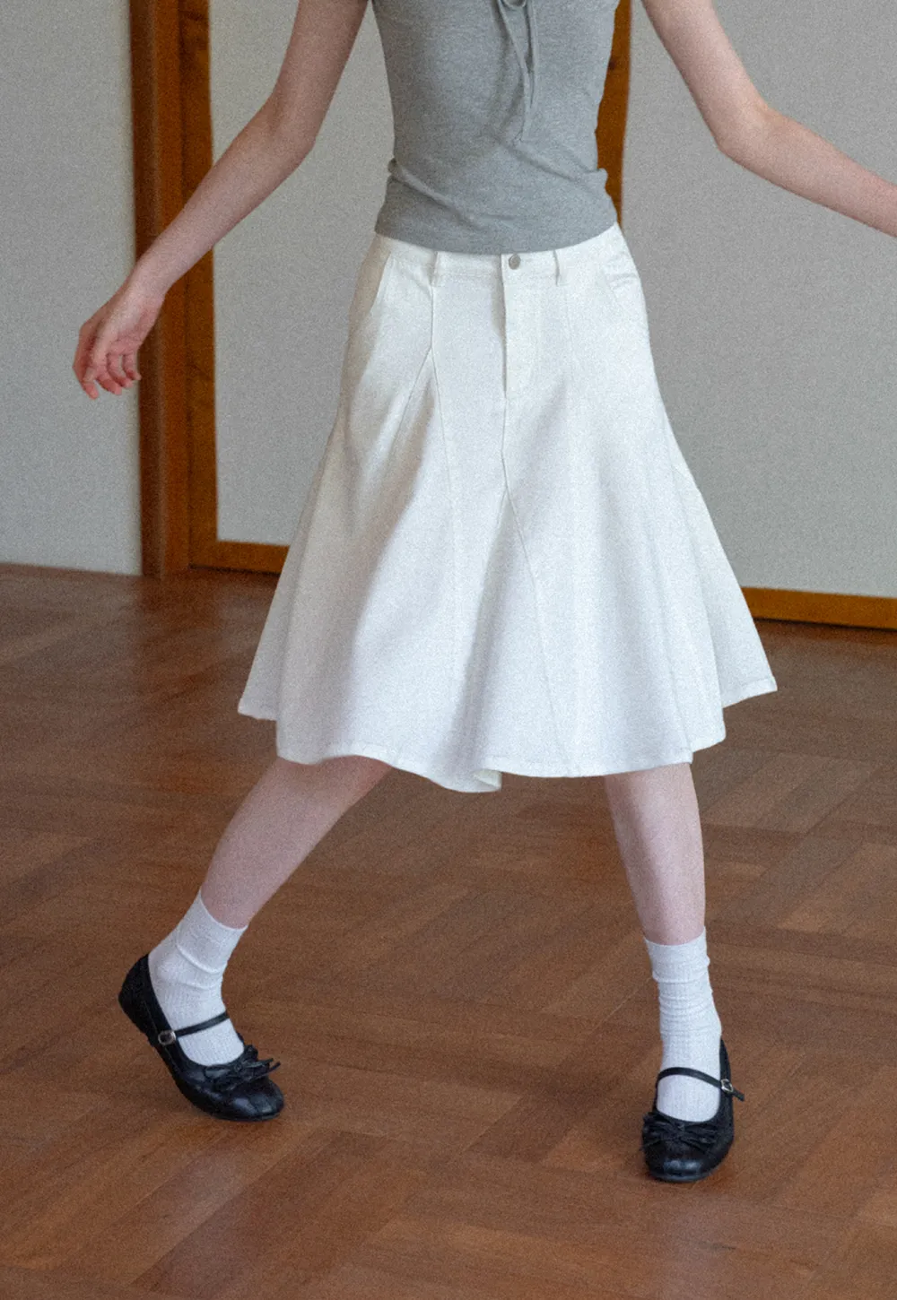 High Waist A Line Flared Skirt
