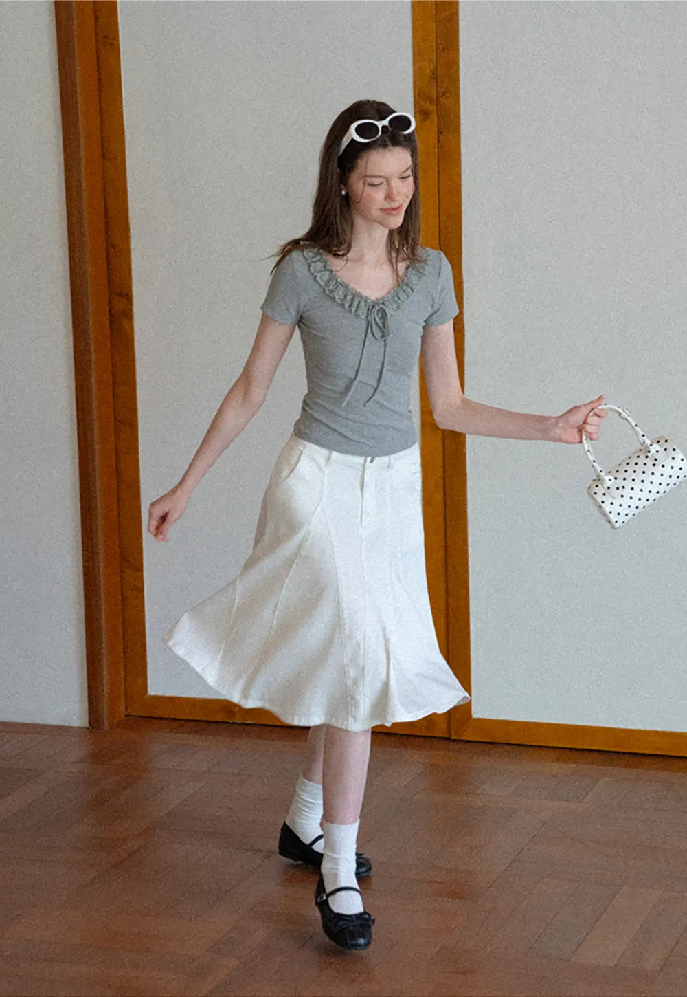High Waist A Line Flared Skirt