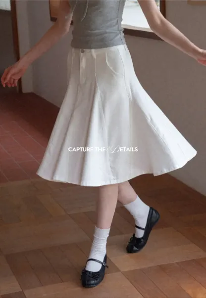 High Waist A Line Flared Skirt
