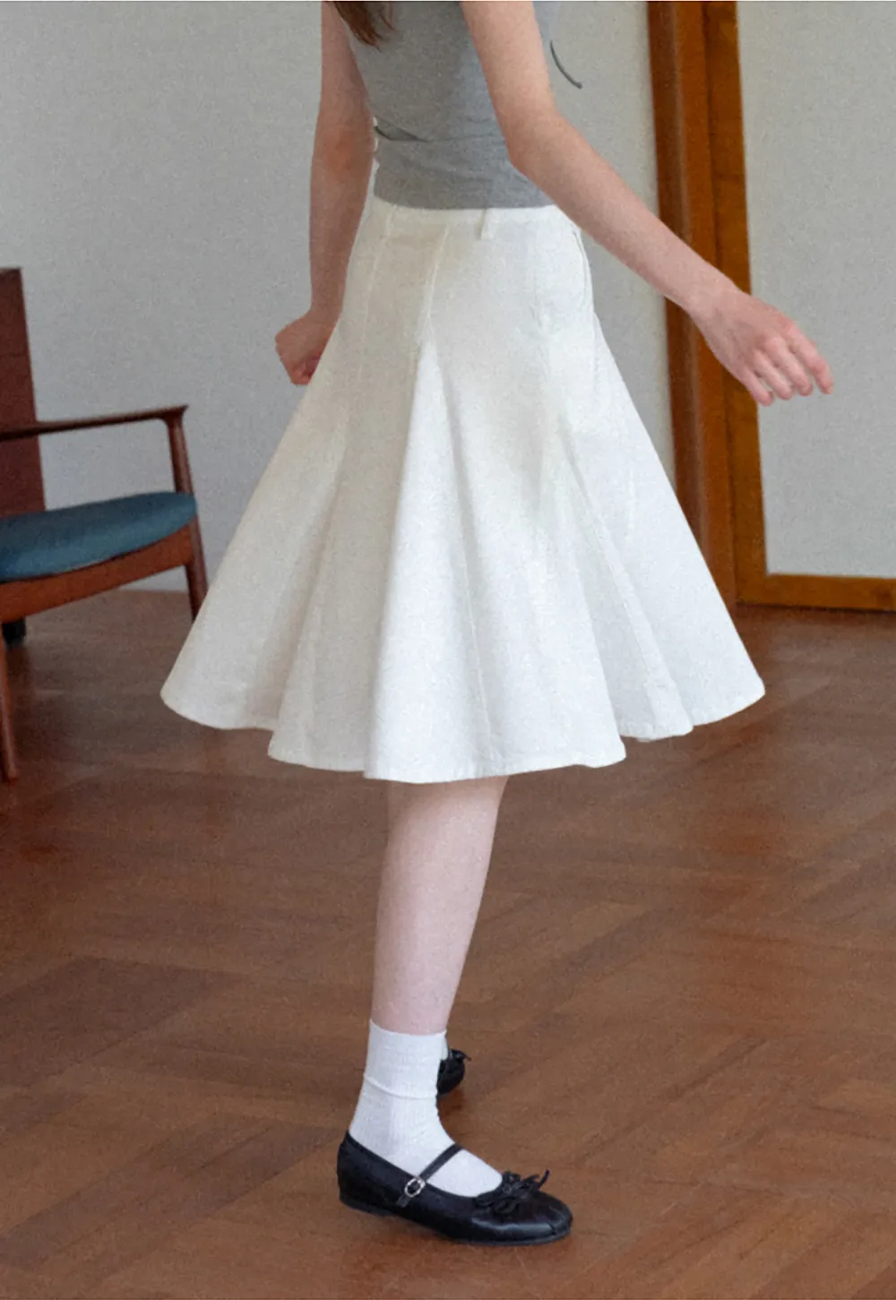 High Waist A Line Flared Skirt