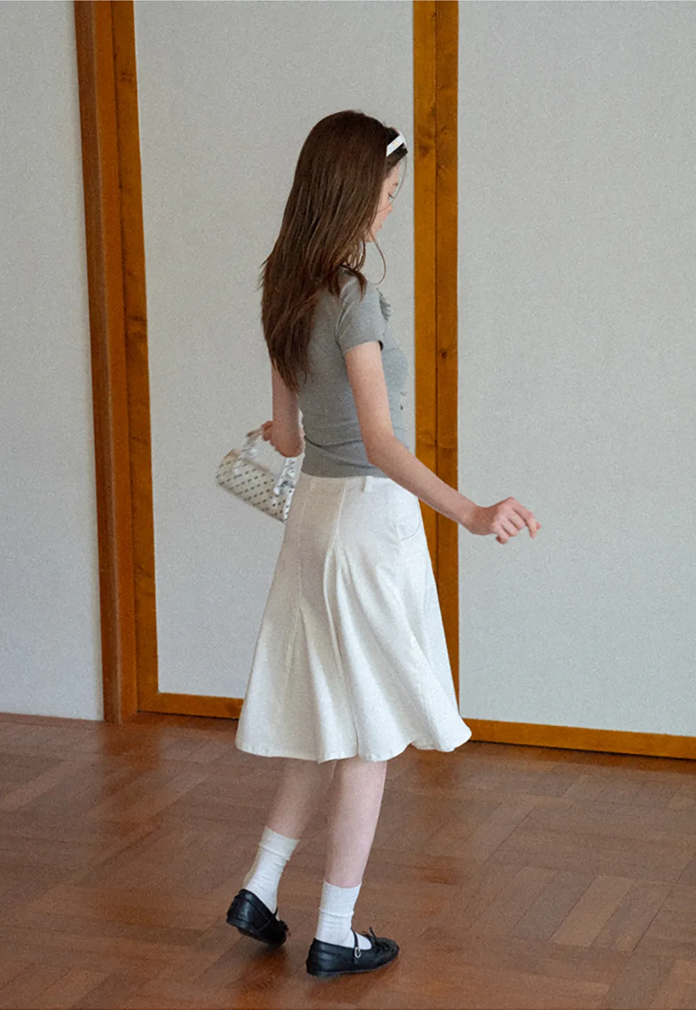 High Waist A Line Flared Skirt