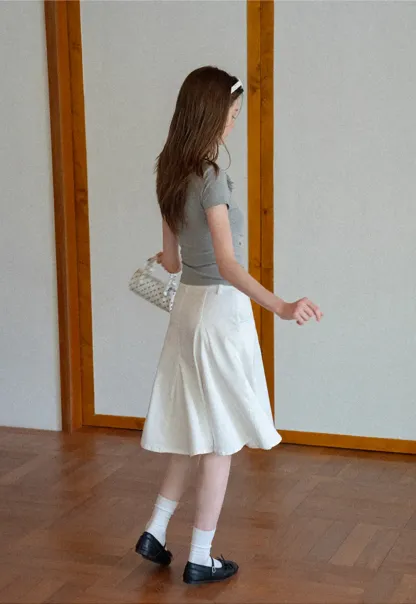 High Waist A Line Flared Skirt