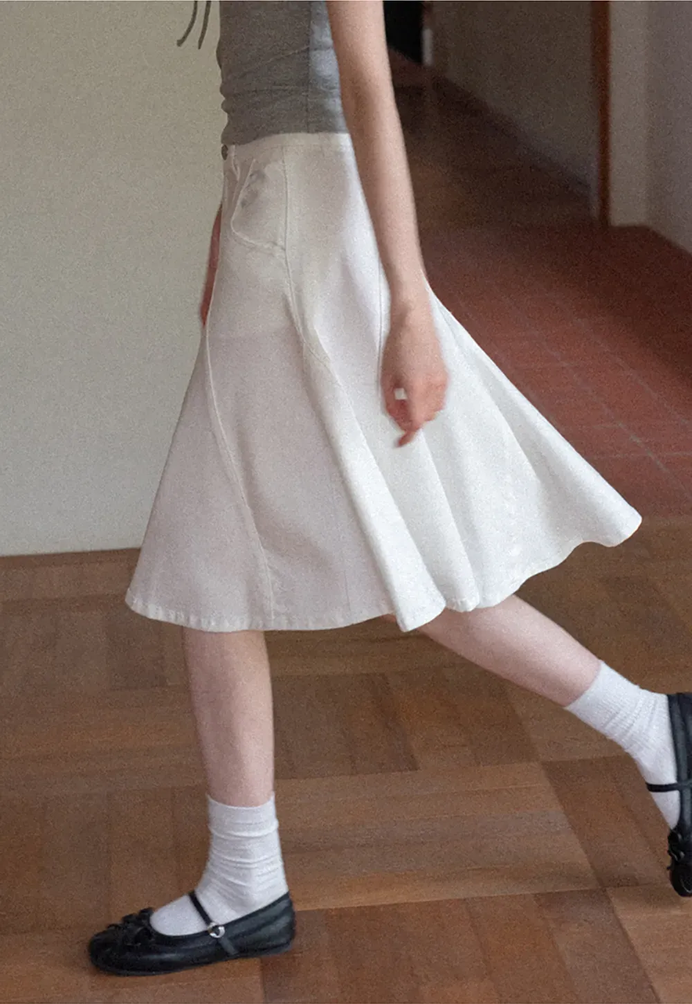 High Waist A Line Flared Skirt